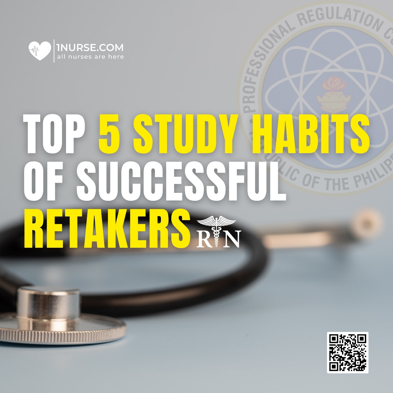 Stethoscope and RN logo