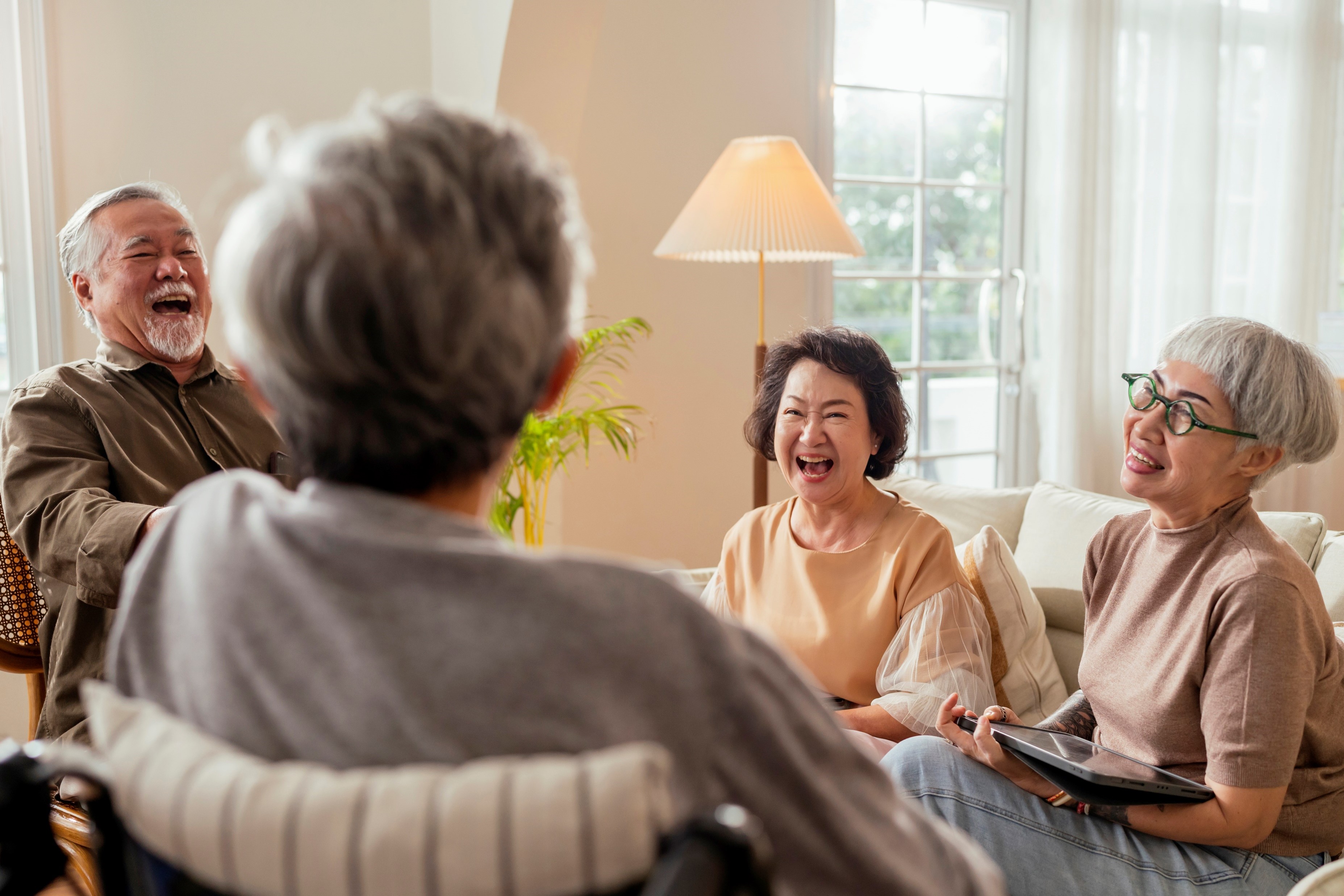 Group of smiling senior citizens