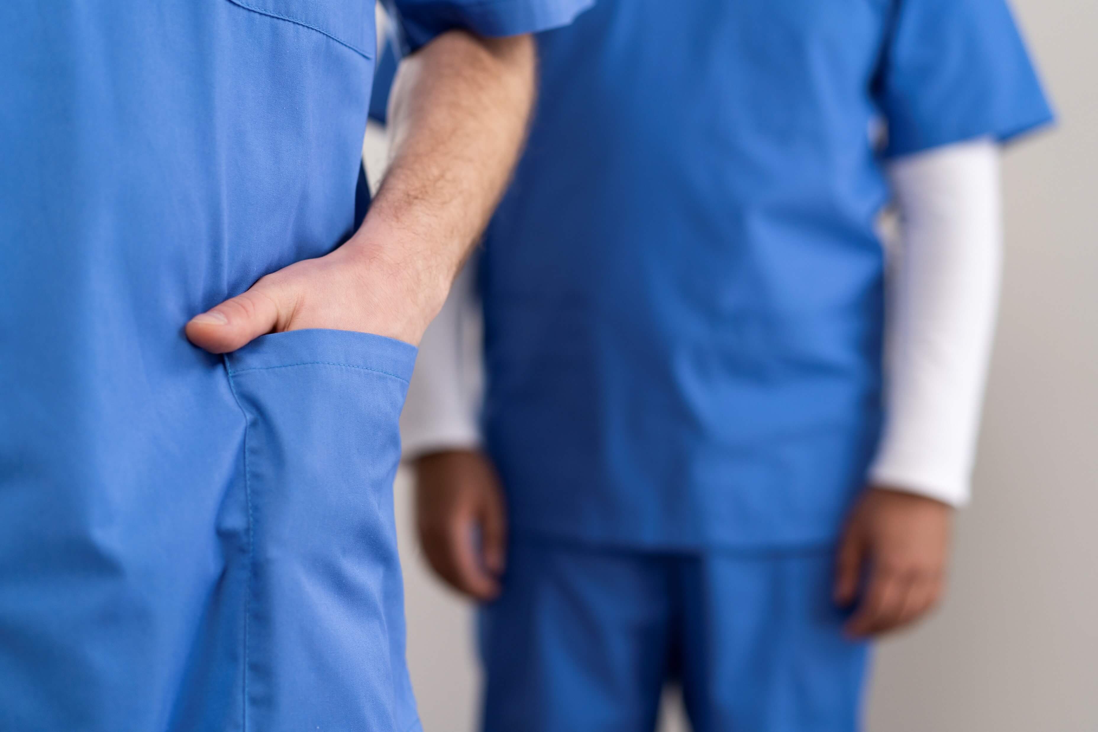 Nurses getting ready for work