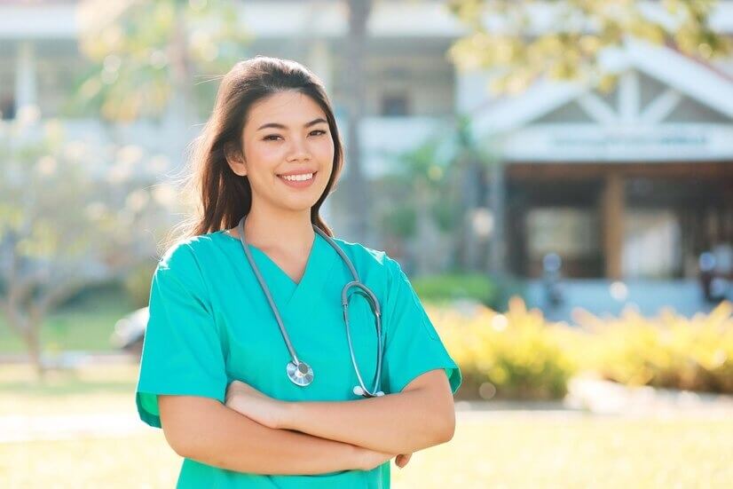 Nurse Smiling with a stethoscope