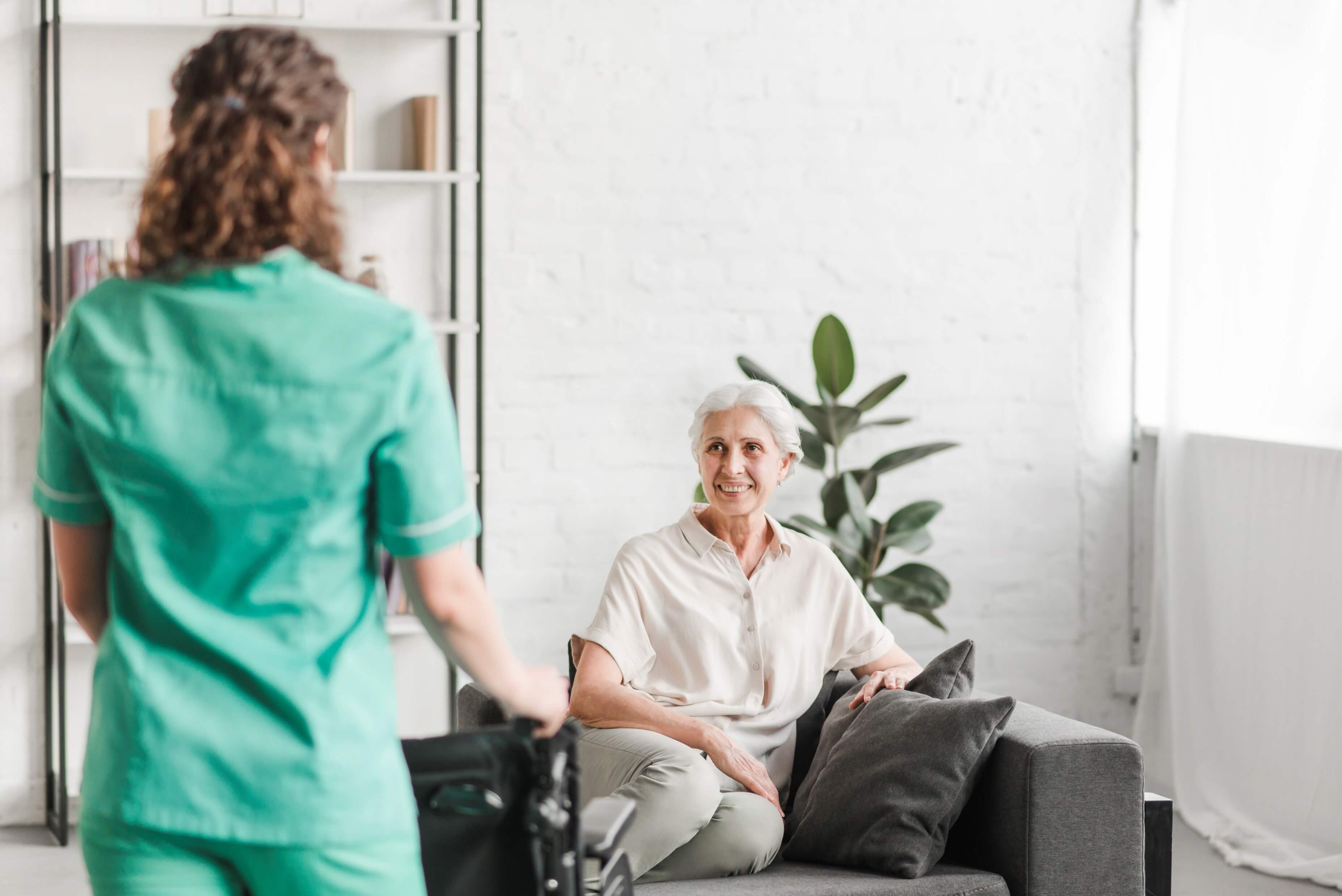 Nurse visiting a patient's home