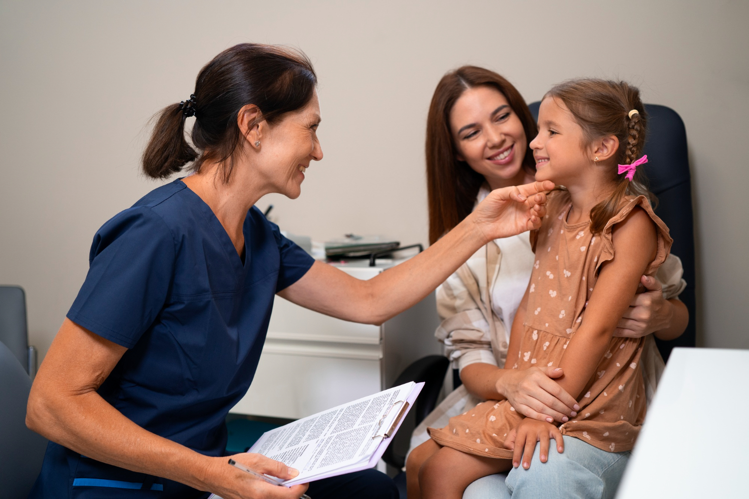 nurse mother and daughter