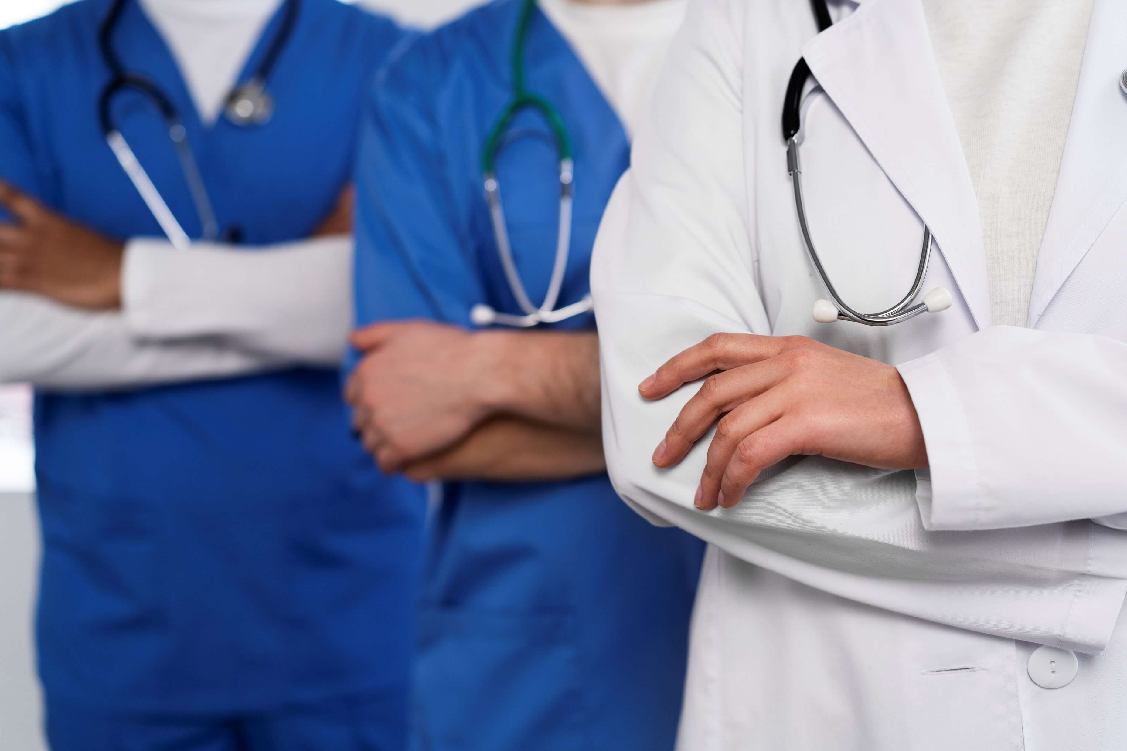 Nurse and doctor ready to work