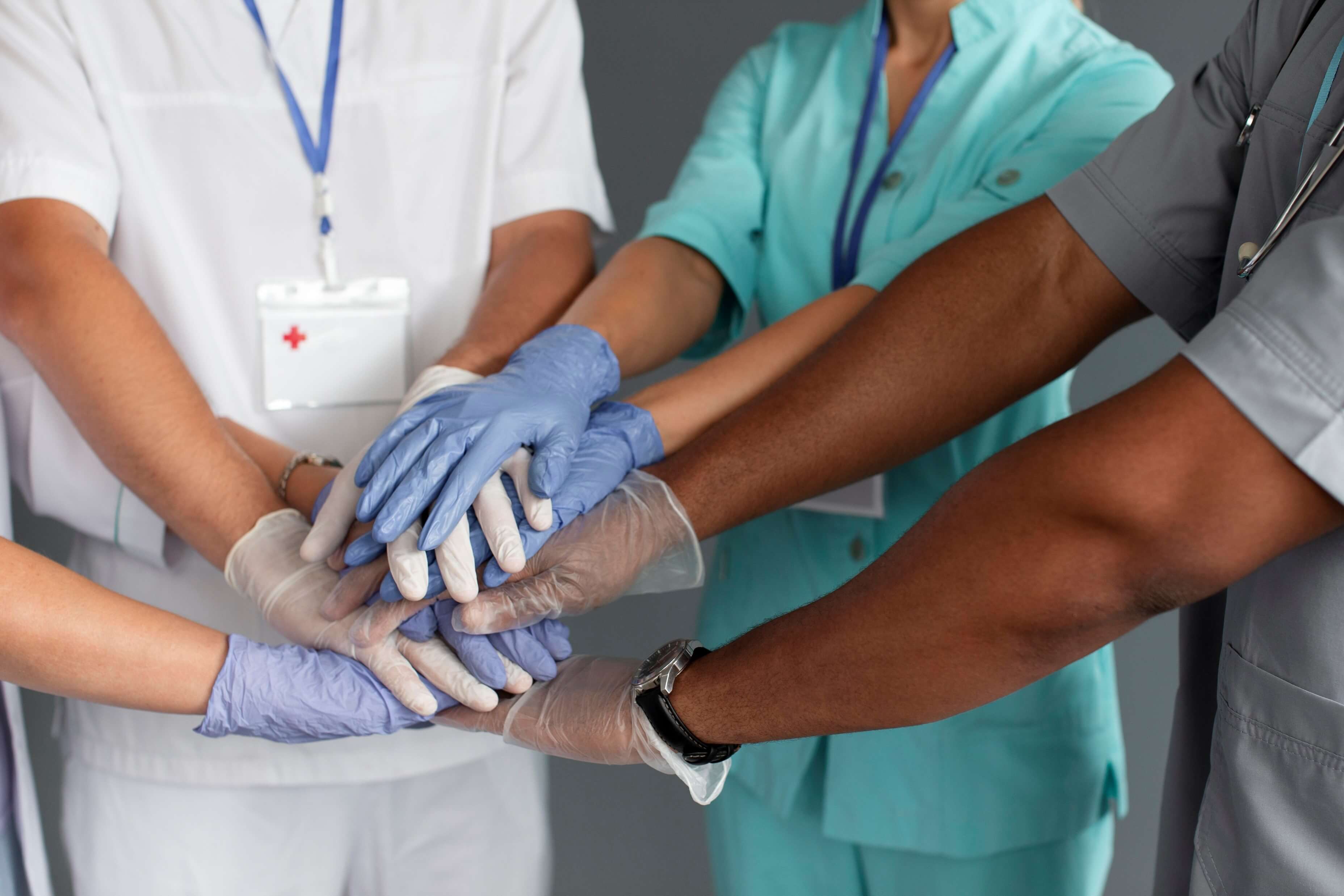 clos-up photo of healthcare workers
