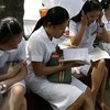 Nursing students with review materials